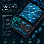 Petrol Mavisi Geometrik Desenli 4’lü Kravat ve Aksesuar Seti