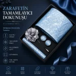 Açık Mavi Desenli 4’lü Kravat ve Aksesuar Seti