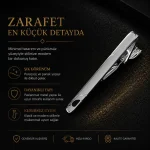 Gümüş renkli siyah desenli kravat klipsi