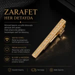 Taşlı Bakır Kravat Klipsi 6 cm