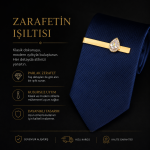 Damla Taşlı Altın Renk Kravat Klipsi 6 cm